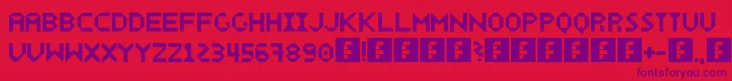 Wecker Font – Purple Fonts on Red Background