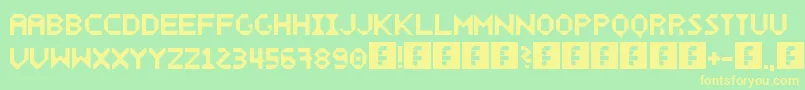 Wecker Font – Yellow Fonts on Green Background
