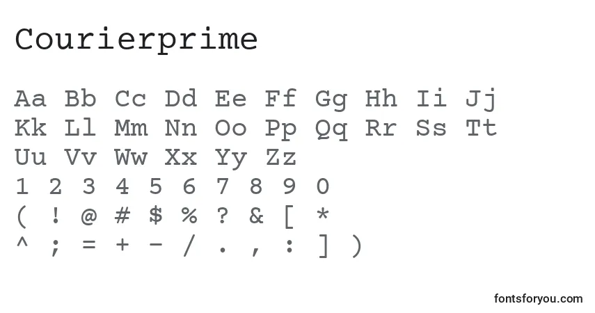 Шрифт Courierprime – алфавит, цифры, специальные символы