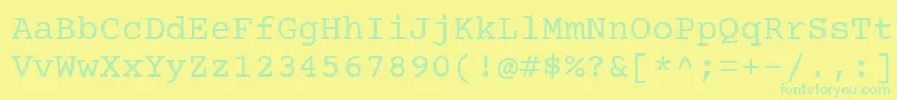 フォントCourierprime – 黄色い背景に緑の文字
