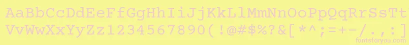 Courierprime Font – Pink Fonts on Yellow Background
