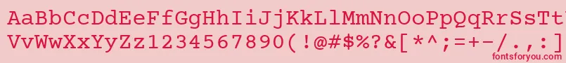 Шрифт Courierprime – красные шрифты на розовом фоне