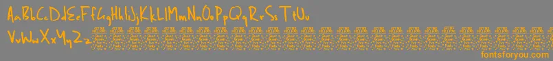 フォントBenbrownDemo – オレンジの文字は灰色の背景にあります。