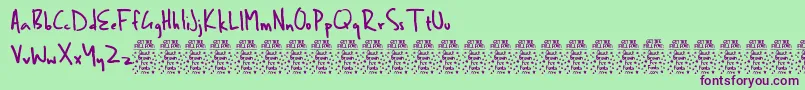 BenbrownDemo Font – Purple Fonts on Green Background