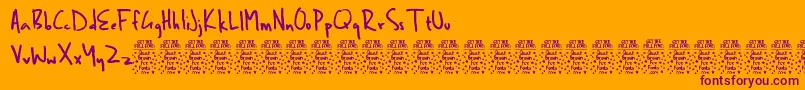 BenbrownDemo Font – Purple Fonts on Orange Background