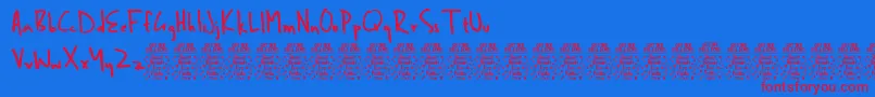 BenbrownDemo Font – Red Fonts on Blue Background
