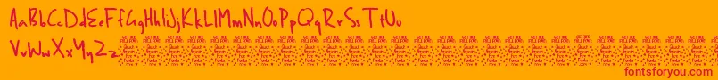 BenbrownDemo-Schriftart – Rote Schriften auf orangefarbenem Hintergrund