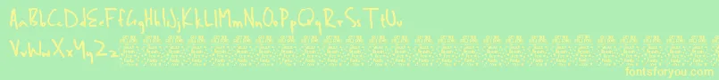 BenbrownDemo Font – Yellow Fonts on Green Background