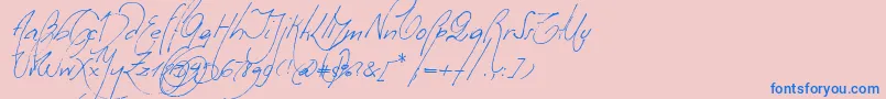 フォントMilonguitaAlt – ピンクの背景に青い文字