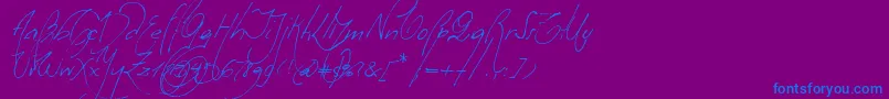 フォントMilonguitaAlt – 紫色の背景に青い文字