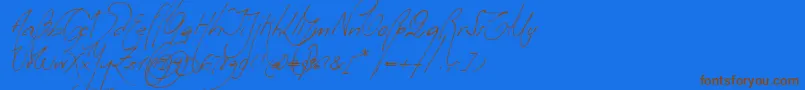 MilonguitaAlt-Schriftart – Braune Schriften auf blauem Hintergrund
