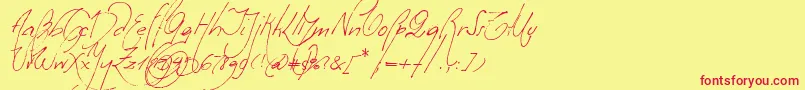フォントMilonguitaAlt – 赤い文字の黄色い背景