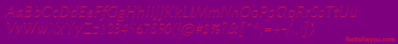 LinbiolinumAui-Schriftart – Rote Schriften auf violettem Hintergrund