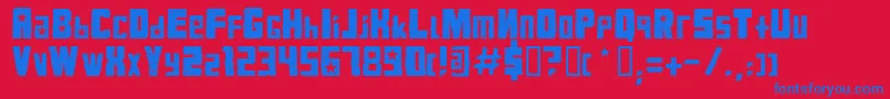 フォントVkbKonqaCommunist – 赤い背景に青い文字