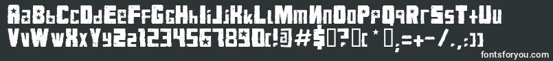 VkbKonqaCommunist-fontti – valkoiset fontit mustalla taustalla