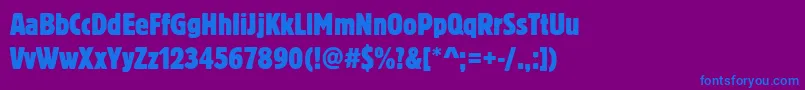 Blocktregcon Font – Blue Fonts on Purple Background