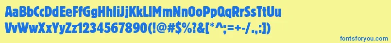 Blocktregcon Font – Blue Fonts on Yellow Background