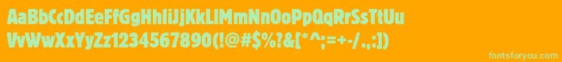 Blocktregcon Font – Green Fonts on Orange Background