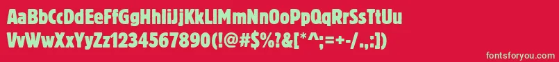 Blocktregcon Font – Green Fonts on Red Background