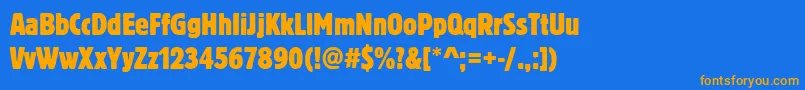 Blocktregcon Font – Orange Fonts on Blue Background