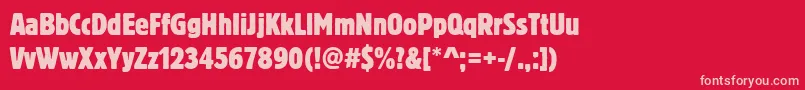 Blocktregcon Font – Pink Fonts on Red Background