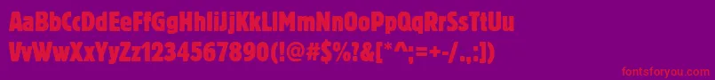 Blocktregcon-Schriftart – Rote Schriften auf violettem Hintergrund