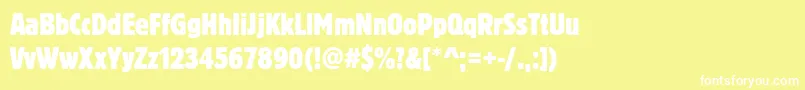 Blocktregcon Font – White Fonts on Yellow Background