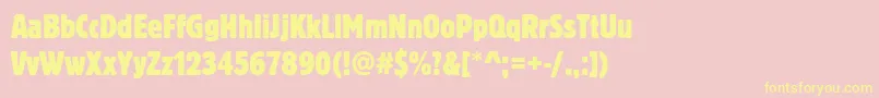 Blocktregcon Font – Yellow Fonts on Pink Background