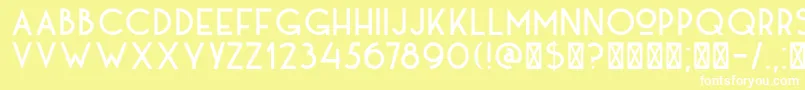 DkKaikoura-Schriftart – Weiße Schriften auf gelbem Hintergrund