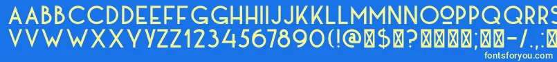 DkKaikoura-fontti – keltaiset fontit sinisellä taustalla