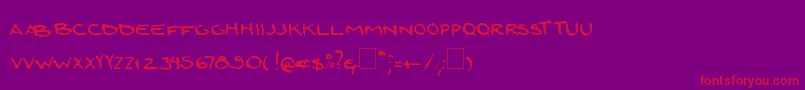 ZoiMao-Schriftart – Rote Schriften auf violettem Hintergrund