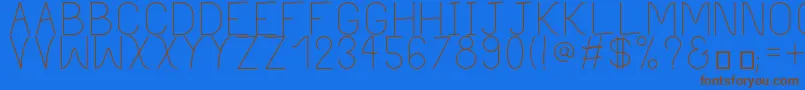PhilippineLight-Schriftart – Braune Schriften auf blauem Hintergrund