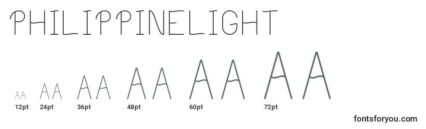 PhilippineLight Font Sizes