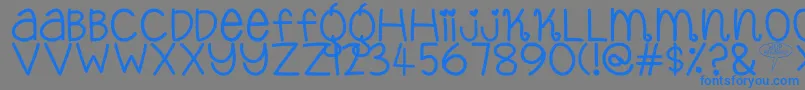 フォントYopPekabor – 灰色の背景に青い文字