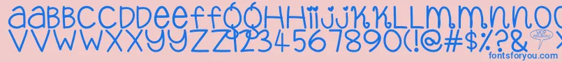 YopPekabor Font – Blue Fonts on Pink Background