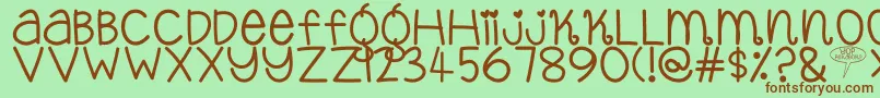 YopPekabor-fontti – ruskeat fontit vihreällä taustalla
