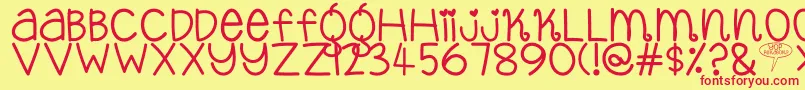 YopPekabor Font – Red Fonts on Yellow Background