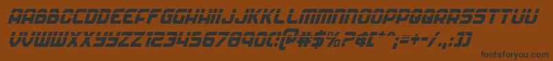 フォントSoldierlasercondital – 黒い文字が茶色の背景にあります