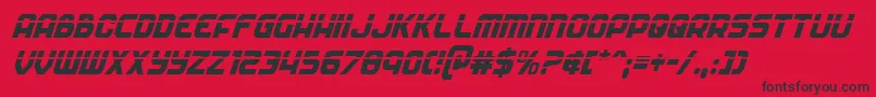 フォントSoldierlasercondital – 赤い背景に黒い文字