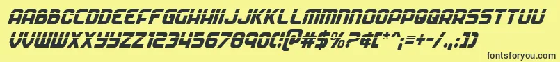 Soldierlasercondital Font – Black Fonts on Yellow Background