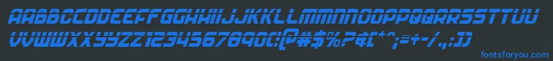 Soldierlasercondital-fontti – siniset fontit mustalla taustalla