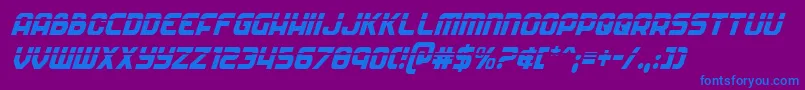 Soldierlasercondital Font – Blue Fonts on Purple Background