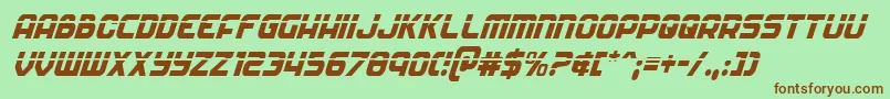 Soldierlasercondital Font – Brown Fonts on Green Background