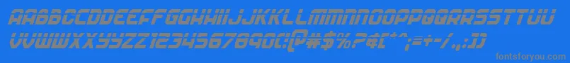 Weitere Informationen zur Soldierlasercondital-Schriftart Soldierlasercondital-Schriftart – Graue Schriften auf blauem Hintergrund