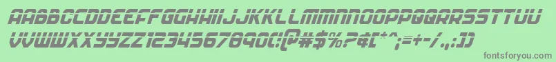 フォントSoldierlasercondital – 緑の背景に灰色の文字