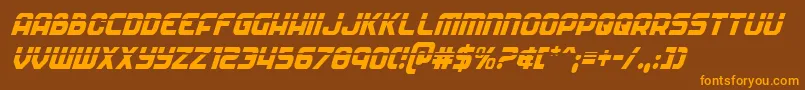 Fonte Soldierlasercondital – fontes laranjas em um fundo marrom