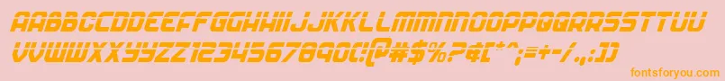 Soldierlasercondital Font – Orange Fonts on Pink Background