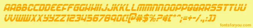 Шрифт Soldierlasercondital – оранжевые шрифты на жёлтом фоне