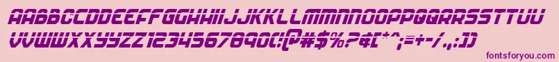 Soldierlaserconditalフォントについての詳細 フォントSoldierlasercondital – ピンクの背景に紫のフォント