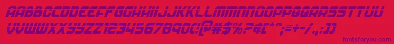 Soldierlasercondital Font – Purple Fonts on Red Background